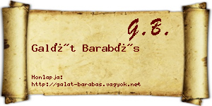 Galát Barabás névjegykártya